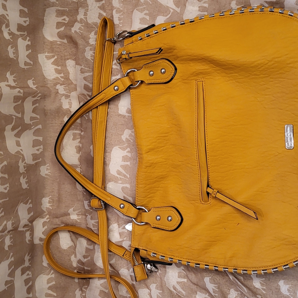 Yellow Leather Tote Bag